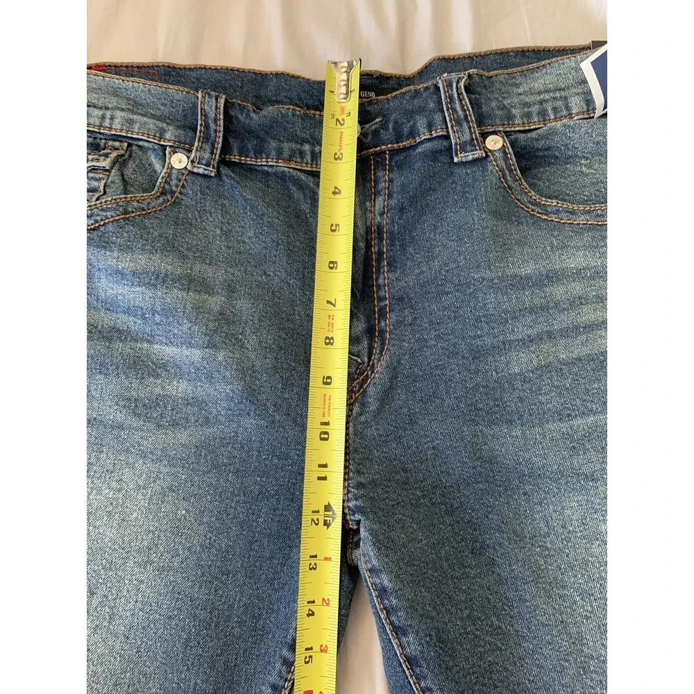 NWT TRUE RELIGION Sz 38 X 32 Geno BIG T SLIM W/FLAP STRETCH DENIM JEANS